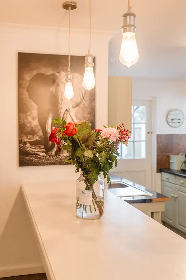 vase on a table