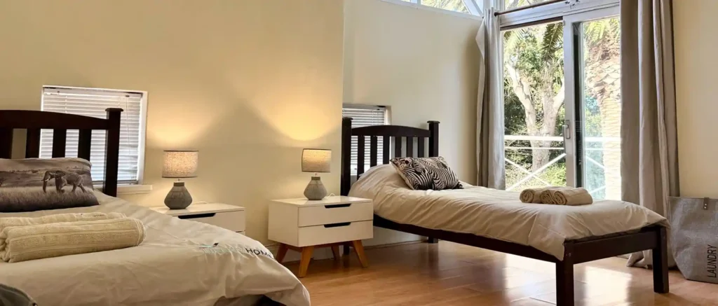 two beds in a room