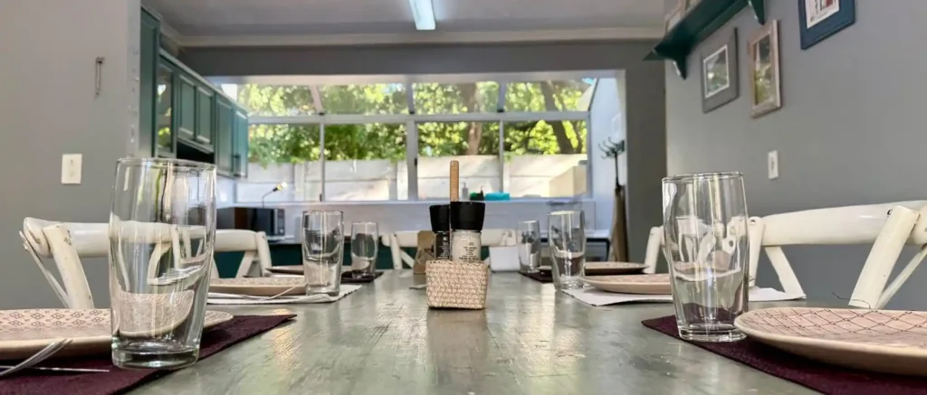 glasses and plates
