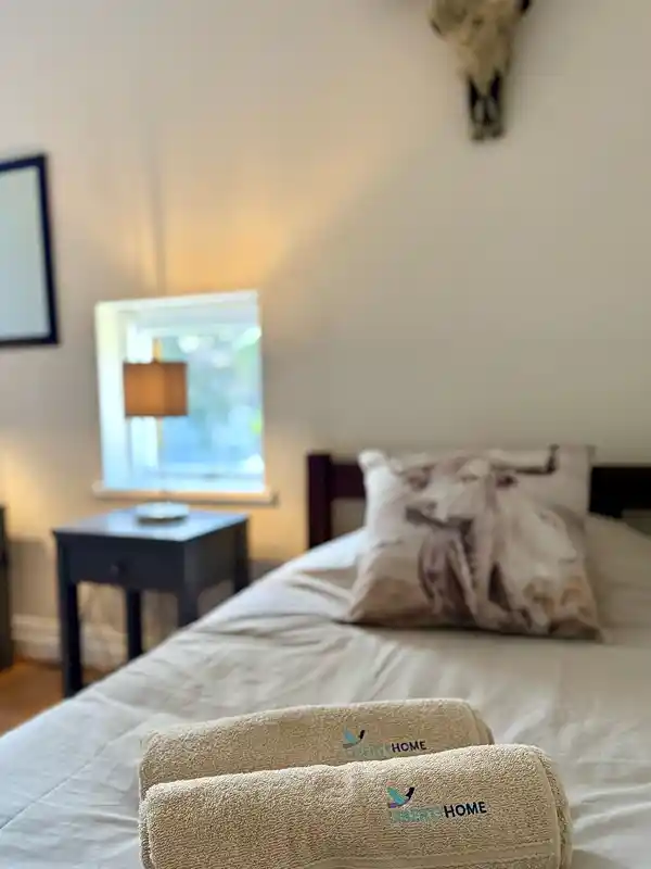 bed and side table